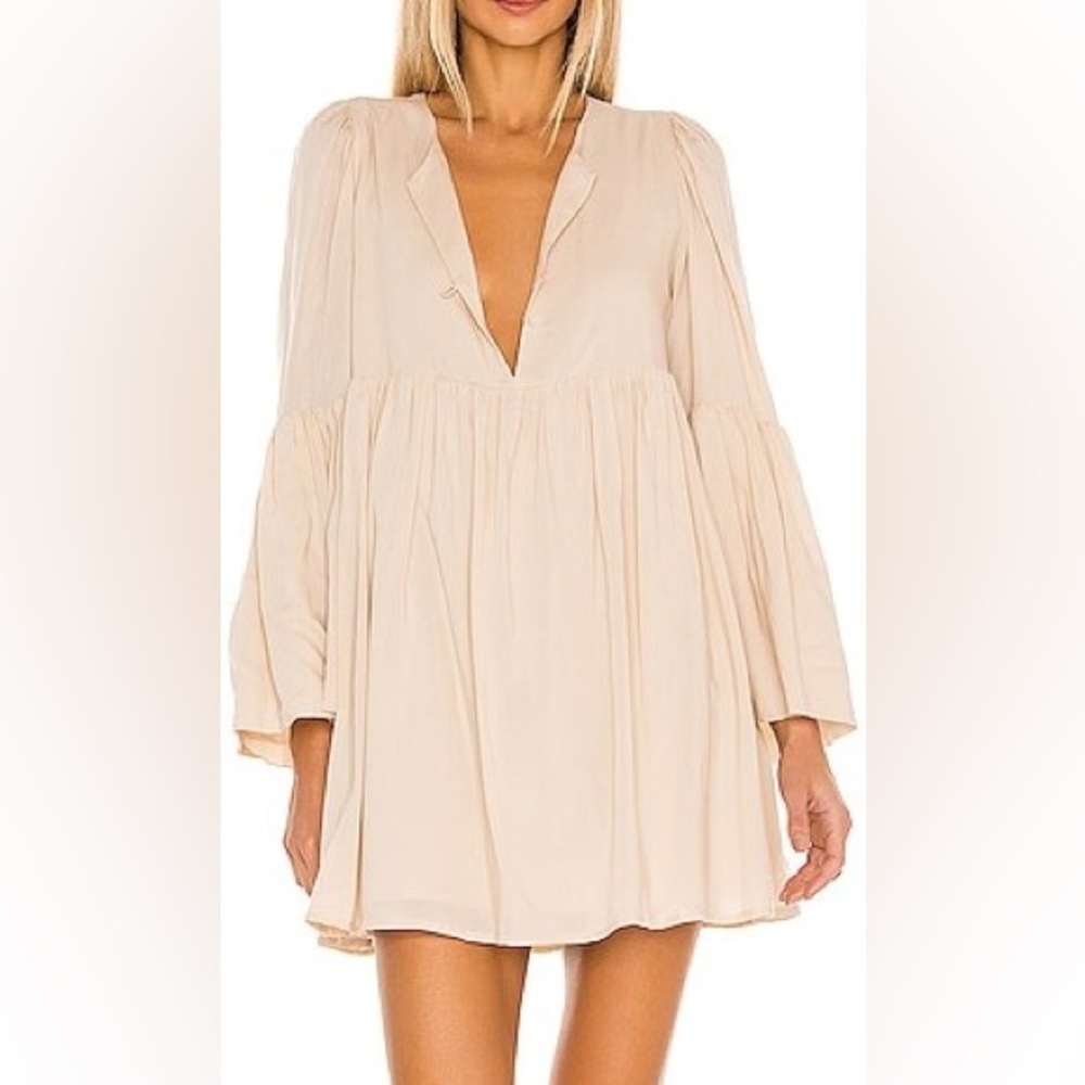 Indah Minta Solid Seamless Babydoll Mini Dress in Doe size xs/s. NWOT